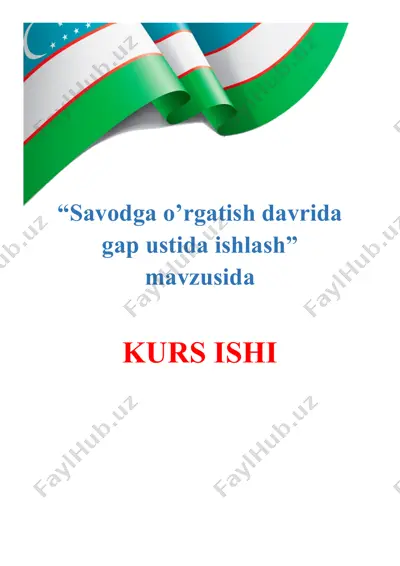 savodga o’rgatish davrida gap ustida ishlash — DOCX