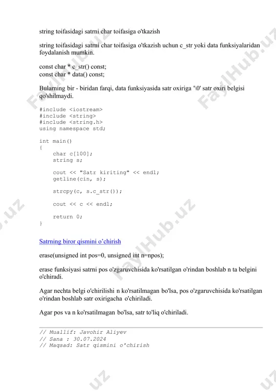 standart kutubxonadagi string sinfi - Page 5