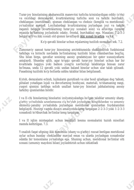 binolarining oxirida, beshinchi qavat darajasiga qadar tashqi evakuatsiya zinapoyalari bilan bog'langan https://minestage.ru/uz/planirovka/modern-typical-layout-of-new-buildings-how-to-choose-the-best-layout.html barcha xonadonlarda yong'inga qarshi maqsadlar uchun umumiy balkonlarni ta'minlash kerak. yo'lak va galereya turidagi ko'p qavatli uylar kamida ikkita zinapoyadan iborat bo'lishi kerak. qavatlar sonining ko'payishi bilan shamol yuklarining o'rni ortadi, bu esa hisoblash va loyihalashda binoning tegishli hajm-fazoviy echimini va uning me'moriy-rejalashtirish tuzilishini aniqlaydi; vertikal transport-zinapoyalarni ko'tarish moslamalari va muhandislik kommunikatsiya tizimlarining echimi murakkablashadi; ichki aloqalar sxemasiga, zinapoyalar va liftlarning turlarini tanlashga, ularga har bir xonadan masofani tartibga solishga ta'sir qiladigan yong'inga qarshi talablar darajasi; quvurlardagi shovqinlar, axlat qutilari, liftlar ko'payadi. shuning uchun binolarni loyihalashda ushbu muammolarning barcha to'plamini hal qilish kerak. ko'p qavatli binolarda evakuatsiya yo'llarini tashkil qilish muhim ahamiyat kasb etadi. besh qavatgacha bo'lgan uylarda, bitta yorug'lik yo'li tabiiy yorug'lik bilan yong'inga qarshi zinapoyada joylashgan zinapoya orqali ta'minlanadi. 9 qavatli turar-joy binolarida (bo'lim) barcha xonadonlar qochish zinapoyasiga bitta chiqish joyiga ega. beshinchi qavatdan yuqorida joylashgan …