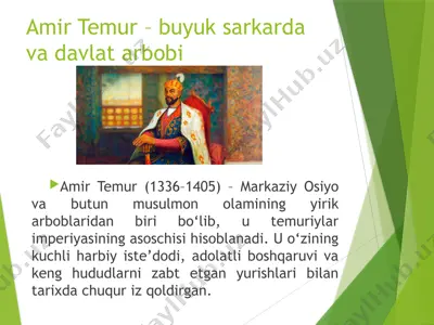 amir temur to'liq mavzu prezentatsiya — PPTX