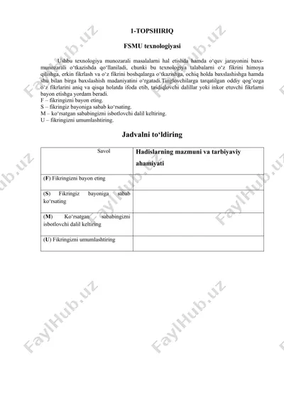 fsmu texnologiyasi — DOCX