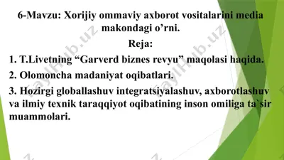 globallashuv va integratsiya — PPTX