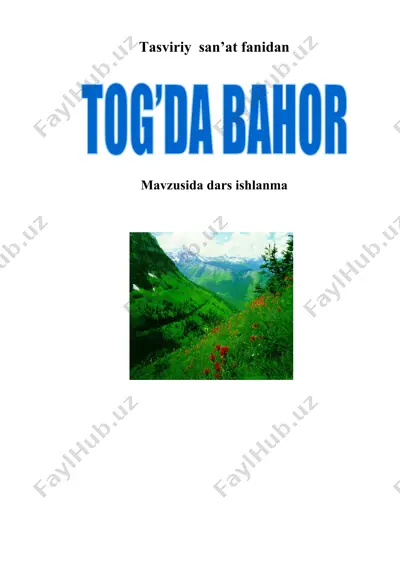 tasviriy san'at fanidan dars ishlanma — DOCX
