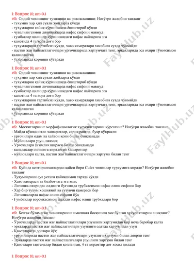 moskitlar haqida ma'lumotlar — DOCX