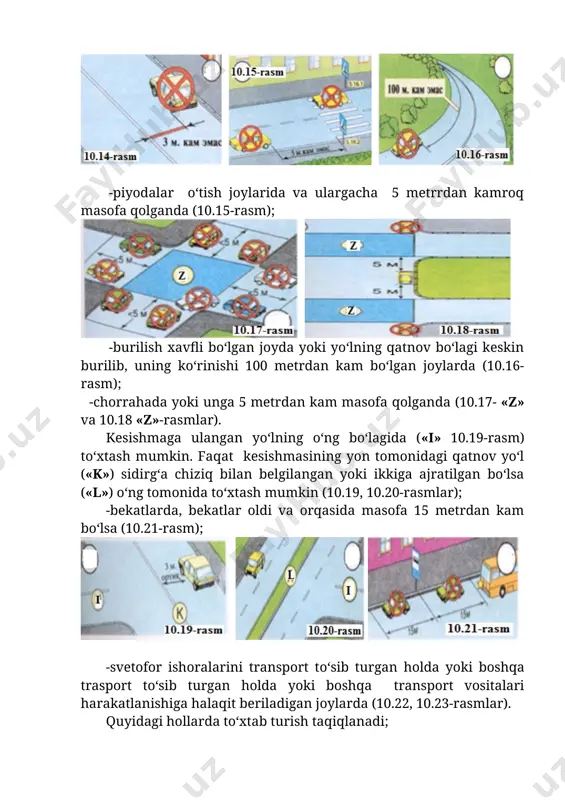 transport vositalarining to‘xtash va to‘xtab turish talablarini o‘rganish - Page 4