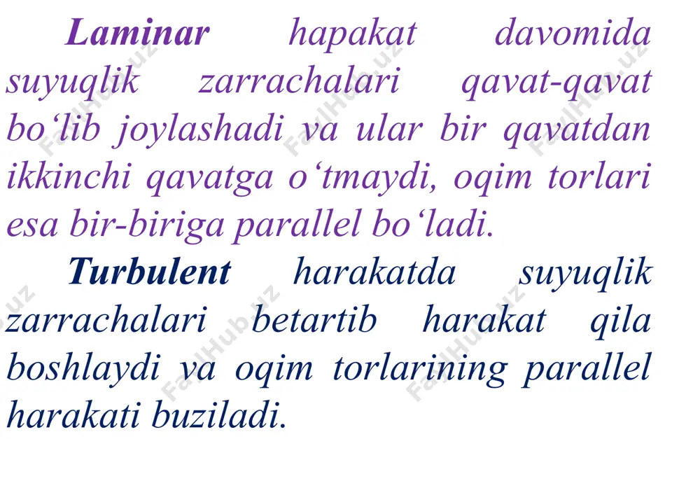 oqimning harakat tartiblari. reynolds soni - Page 5