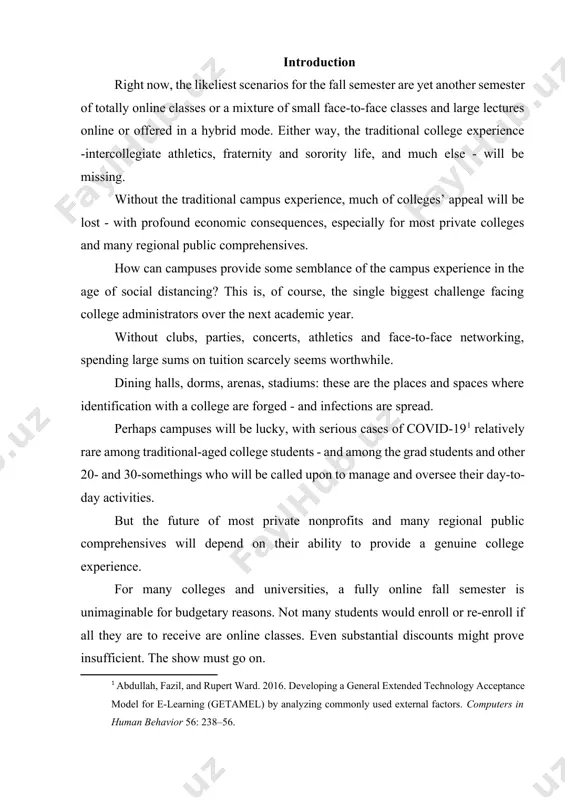 in human behavior 56: 238–56. ] but the future of most private nonprofits and many regional public comprehensives will depend on their ability to provide a genuine college experience. for many colleges and universities, a fully online fall semester is unimaginable for budgetary reasons. not many students would enroll or re-enroll if all they are to receive are online classes. even substantial discounts might prove insufficient. the show must go on. but in the interests of student health, the on-campus experience will necessarily be very different. large concentrations of students must be avoided. large lectures will take place online or in a hybrid mode with perhaps half the students attending one day and the other half on a different day. attendance at athletic events and concerts will be severely restricted. in the spring of 2020, at the outbreak of the covid-19 pandemic, most of the european union countries were introducing …