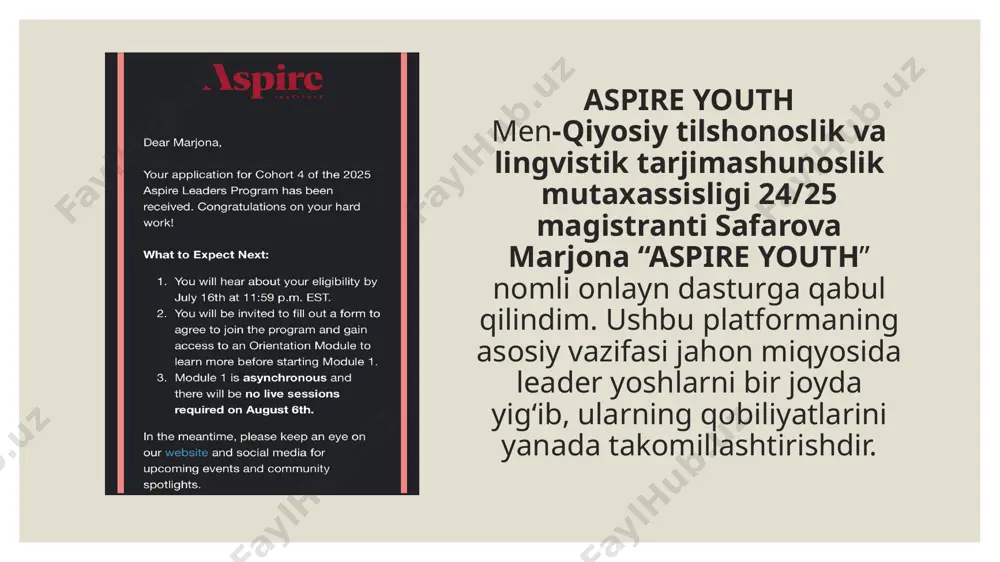 onlar tashrif buyurdi va nutq so‘zlashdi. tarixning ochilmagan sahifalarini tadqiq etayotgan olim 27.06.25 kuni o‘zbekiston milliy kutubxonasidabo’lib o‘tgan yozuvchi qahramon rajabovning kitoblar taqdimotida ishtirok etdim. tarix fanlari doktori, professor qahramon rajabov 13 ta tarixiy kitob yozgani va yaqin o‘tmishni xolisona tasvirlaydigan kam sonli shaxslardan biri hisoblanar ekan. taqdimot davomida bizga ya‘ni mehmonlarga yozuvchining kitoblari sovg‘a tariqasida tarqatilindi. image2.jpg image3.jpg image4.jpg image5.jpg image6.png image7.jpg image8.png image9.png image10.png image11.jpg image12.png image13.jpg image14.png /docprops/thumbnail.jpeg