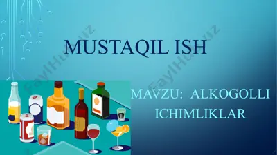 alkogolli ichimliklar — PPTX