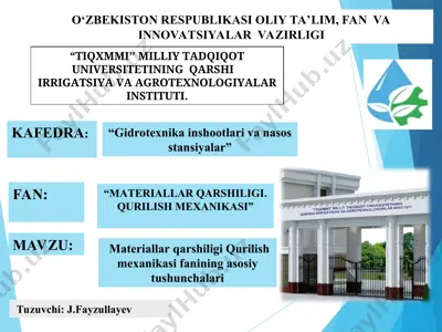 materiallar qarshiligi qurilish mexanikasi — PPT