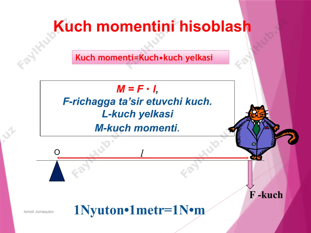 slayd: kuch momenti. richag va uning muvozanat sharti - Page 4