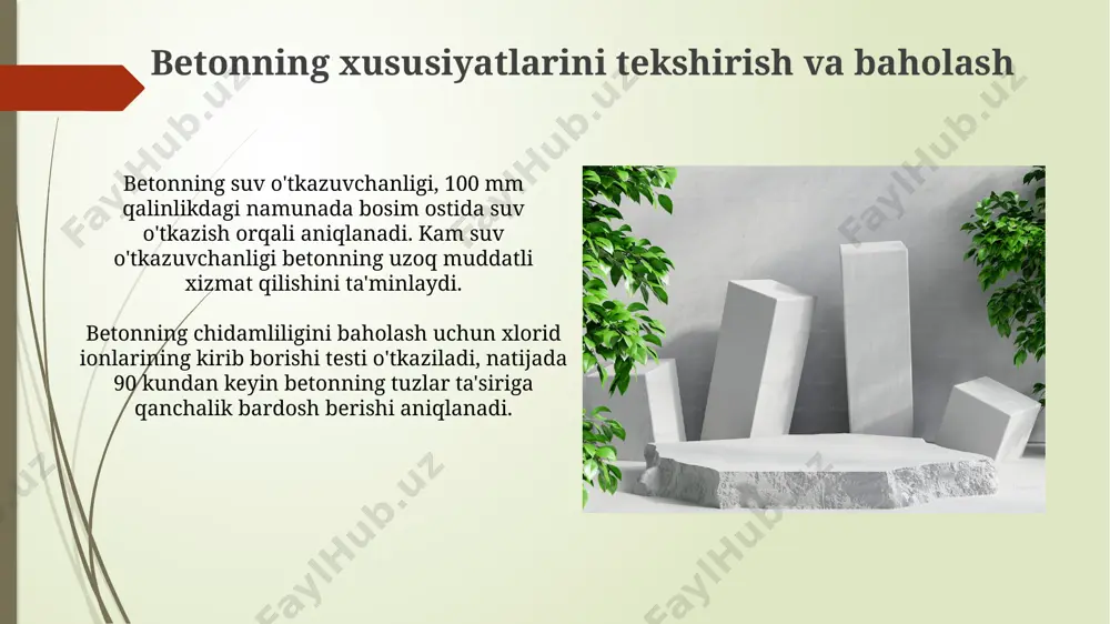 betonlarning tarkibi va xossalarini o'rganish - Page 4