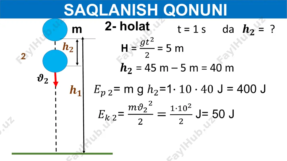 mexanik energiyaning saqlanish qonuni - Page 5