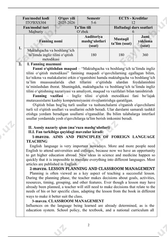 n gap (information is conveyed from the person who possesses it to the one who lacks it). information gap can take the form o f a jigsaw (each learner has only some information, which is part of the whole and is to be brought together by means of oral communication . 13-mavzu. teaching reading the task of learning to read as an independent kind of speech activity are as follows: to teach students to extract information from the text o the extent that is necessary to solve a specific problem of speech, to use definite reader technology. 14- mavzu. teaching grammar the main purpose of teaching grammar in high school students is the formation of grammatical skills as a critical component of speaking, listening, reading and writing. by definition of doctor of philology, professor v.g. hook, grammar is the branch of linguistics that studies patterns of change and combinations of …