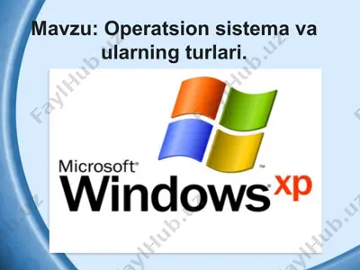 operatsion sistema va ularning turlari. — PPTX