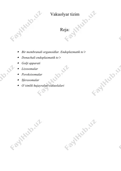 vakuolyar tizim — DOCX