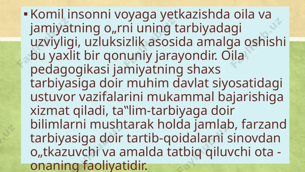 inoati», irina uvarovaning «tuproq, suv va olov», viktor komarovning «o’zligim bilan olishuv», eduard shimning «yog’och kitob», g.elizavetinning «pulnoma», viktor drachukning «yozuvlar-o’tmish sirlari shohidi» kabi o’nlab ko’rkam namunalarini ko’rsatish mumkin. shuningdek, fanning turli tarmoqlarida o’smirlarbop qilib yaratilgan xilma-xil qomuslar, qiziqarli kitoblar va hatto maxsus «o’rgan va bajar» ruknida uzluksiz chop etilayotgan s.gazaryanning «go’zallik o’z qo’llarimizda» n. kolpakovaning «qo’shiq ovchilari» singari ma’rifiy-adabiy kitoblar hayot haqidagi ilmiy tasavvurlarini chuqurlashtirishdan tashqari kelajakda kim bo’lishlarini ham oylab ko’rishga undaydi. shunisi ajablanarliki, o’zbek bolalar adabiyotida ma’rifiy-badiiy yo’nalishida ijod etish hamon oqsab kelayotir, bu sohadagi boshqa xalqlar adabiyotlaridagi ilg’or tajribalar sekinlik bilan o’zlashtirilayotir. 10 har bir avlod farzandlariga o’z tajribalarini singdirishga intilishi ayon haqiqat, binobarin, o’smirlar ham o’z ota-onalari to’plagan hayotiy tajriba va an’analardan oziqlanib yashaydilar, biroq har bir avlodning yangi tarixiy sharoitda yashashiga, o’sishiga va kurashishiga to’g’ri keladi. shunday bir jarayonda navqiron avlod ajdodlari hayotiy tajribalaridan nimalarnidir o’zlashtiradi, nimalarnidir rad etadi va o’zi ham nimalardir yaratishga …