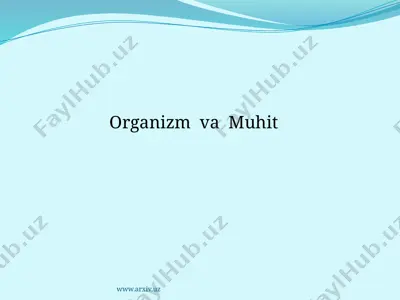 organizm va muhit — PPTX