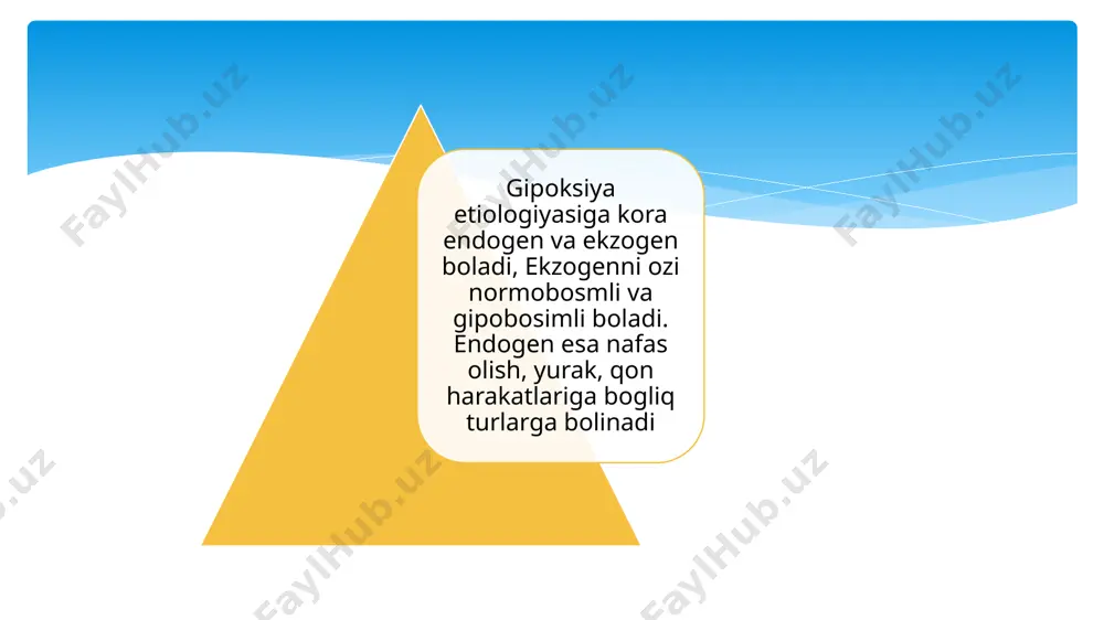havoda kislorodni porsial bosimi pasayishidan kelib chiqadigan gipoksiya misol boladi qondagi ozgarishlar. ekzogen gipoksiyada:pao2 kam,paco2 kam, ph ort,sao2 kam, gipoksik gipoksiya:pao2 kam,sao2 kam,paco2kop, ph kam sirkulator gipoksiya:artereovenoz o2 farqi ort,ph kam, pao2 kam,paco2 ort gemik gipoksiya:artereovenoz o2 farq ort, ph ort, paco2 ort , pao2 kam image2.png image3.png /docprops/thumbnail.jpeg