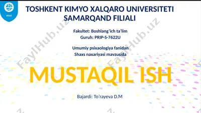 mustaqil ish — PPTX