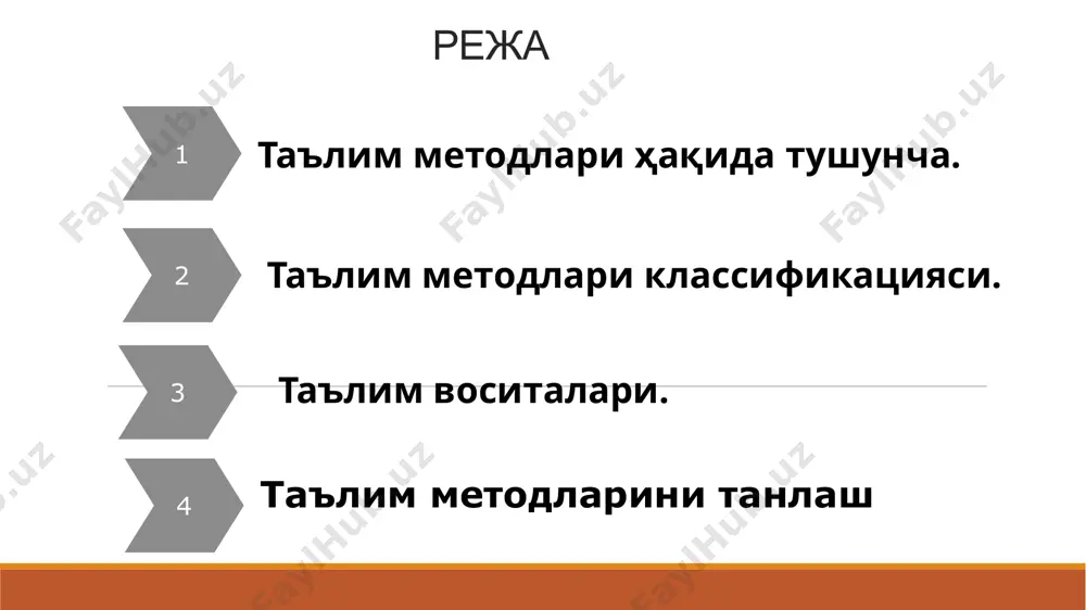 ўқувчиларни ақлий ва ижодий қобилиятларини ривожлантириш кўникма, малакаларни шакллантириш 3. амалий машғулотлар методи 1. ўқув материалини оғзаки баён қилиш методи 2. кўргазмалилик методи таълим методлари а) ҳикоя қилиш б) ўқув материалини тушунтириш в) мактаб маърузаси г) суҳбат д) дарслик ва китоблар билан ишлаш оғзаки баён қилиш методлари кўрсатмалилик методи тасвирлаш экскурсия намойиш этиш кўрсатмалилик методи кўрсатмалилик методи кўрсатмалилик методи кўрсатмалилик методи кўрсатмалилик методи намойиш этиш кўрсатмалилик методи тасвирлаш намойиш этиш кўрсатмалилик методи тасвирлаш намойиш этиш кўрсатмалилик методи кўрсатмалилик методи кўрсатмалилик методи кўрсатмалилик методи намойиш этиш тасвирлаш намойиш этиш экскурсия тасвирлаш намойиш этиш кўрсатмалилик методи экскурсия тасвирлаш намойиш этиш кўрсатмалилик методи экскурсия методи намуналари лабаратория машғулоти турлари тажриба ёки синов ўтказиш машқ ва мисоллар ечиш олинган натижани умумлаштириш ва хулосалаш амалий метод тажриба ёки синов ўтказиш лабаратория машғулоти турлари тажриба ёки синов ўтказиш лабаратория машғулоти турлари тажриба ёки синов ўтказиш олинган натижани умумлаштириш ва хулосалаш лабаратория машғулоти турлари тажриба ёки синов …