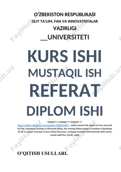 kakografiya usuli bo‘yicha mustaqil ish (referat) — DOCX
