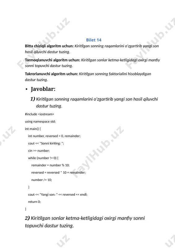 kiritilgan sonning raqamlarini o'zgartirib yangi son hosil qilish - Page 2