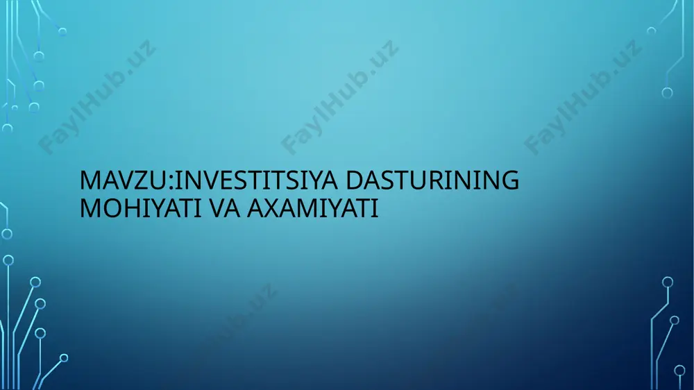 investitsiyadasturining mohiyati va axamiyati - Page 2