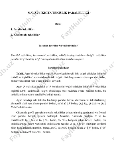 ikkita tekislik paralelligi — DOCX