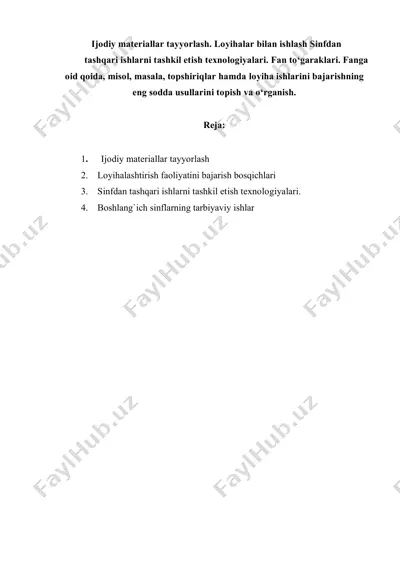 ijodiy materiallar tayyorlash — DOCX