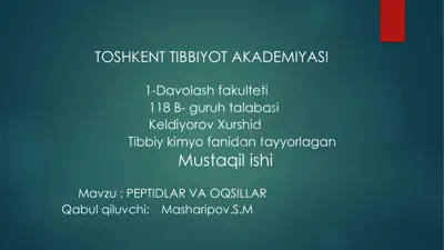 peptidlar va oqsillar — PDF