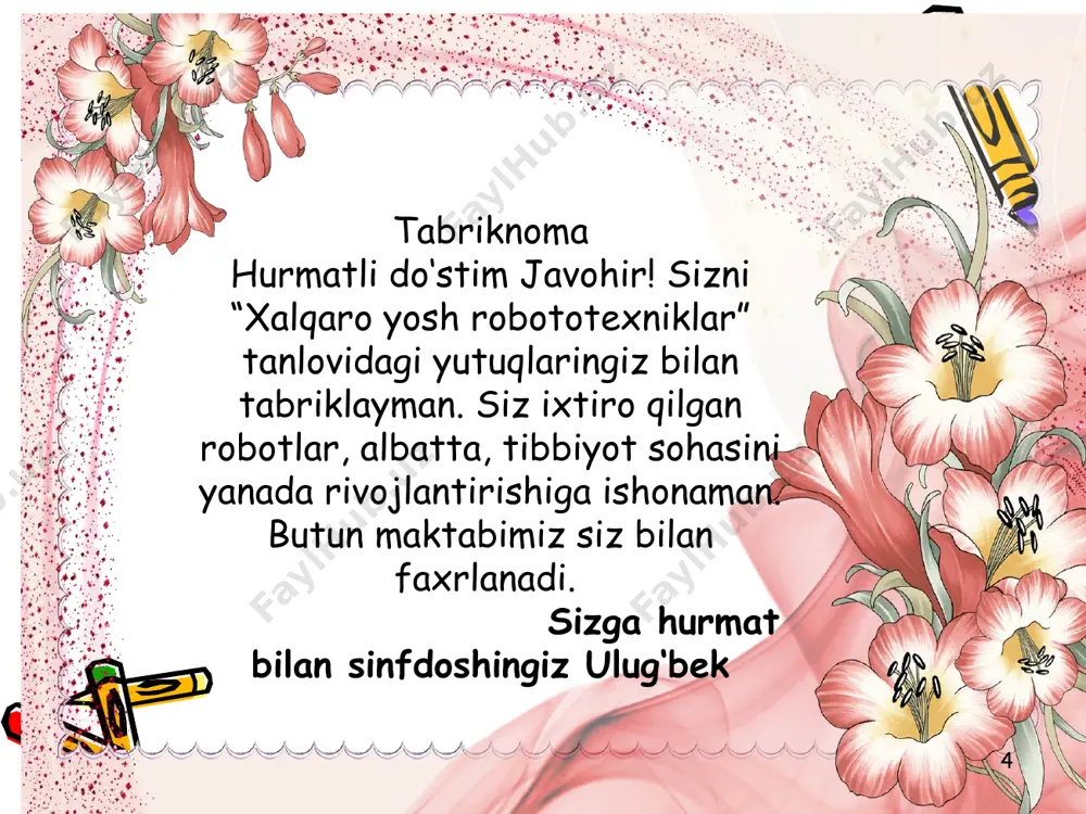 ish qog’ozlari ustida ishlash. tabriknoma 5-sinf - Page 4