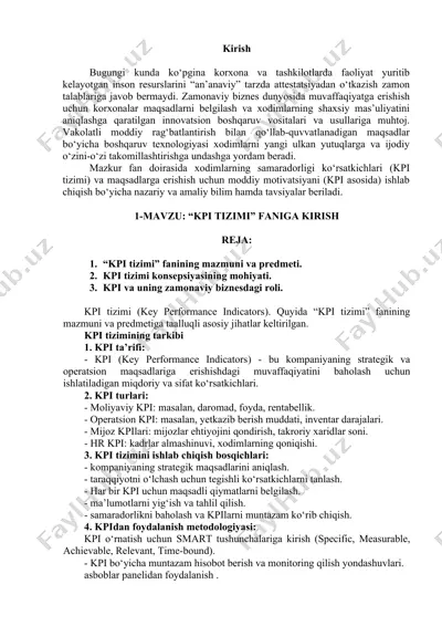 kpi tizimi — DOCX