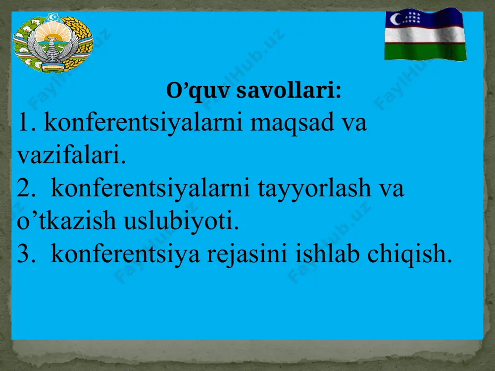 i tahlil qila olish qabiliyati bilan qurollantirish, fikrlarni egallash, mustaqil o’zbekistonning bo’lajak himoyachisi shaxsi rivojlanishi mazmunida harbiy – nazariy mazmundagi muommolarni ko’rib chiqishga o’rgatishdir. o’quvchilarni harbiy vatanparvarlik ruhida tarbiyalash maqsadida kitobxonlar konferentsiyalari ham o’tkaziladi. konferentsiya mavzusi bir qator hollarga ko’ra tanlanishi kerak, ya’ni asarning badiiy saviyasi, uning haqiqiyligi, asarda ko’rsatilganlarning haqiqatga yaqinligi, tasvirlangan hodisalarning bugungi kun bilan bog’liqligi, uning tirik ishtirokchilari, guvohlari bilan aloqasidir. kitobxonlar konferentsiyalari turli shaklda bo’lishi mumkin. bular asarning badiiy qimmati bilan bog’liq savollarni muhokama qilish (obrazlar kelib chiqishi va xususiyatlari, haqiqatni qahramon va muallif ichki dunyosini ochib berish orqali ko’rsatish) va yozuvchi bilan uchrashuv, ko’rilayotgan asar muallifining kitob ustida ishlashi, materiallarni to’plagani, qanday maqsadlarga intilgani; unga nima uchun jasorat mavzusi muhimligi haqidagi hikoyalari. konferentsiyaga tayyorgarlik ko’rish jarayonida o’quvchilar asar voqealarining tirik ishtirokchilarini topishlari, hamda ularni uchrashuvga taklif etishlari mumkin. konferentsiya maqsadlari o’quvchilarga tushunarli bo’lishi, ular buning muhimligini tushunib yetishlari zarur. bunga ma’lum mikdorda anketa yordam berishi …