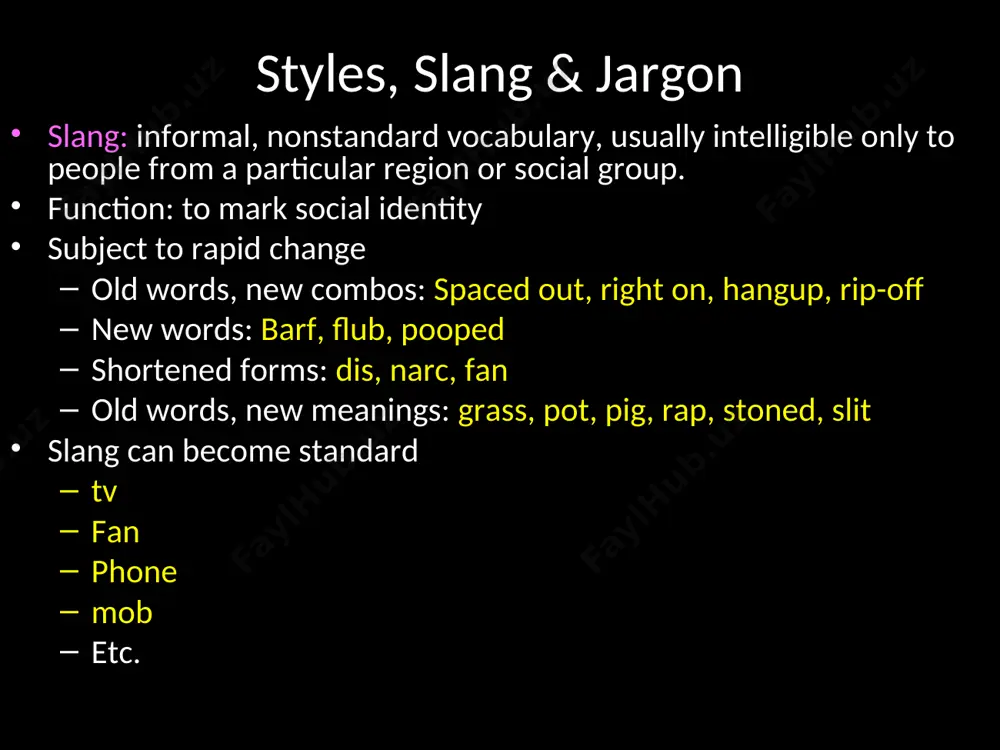 language, thought & culture – style, slang, jargon, taboo words, gendered language - Page 4