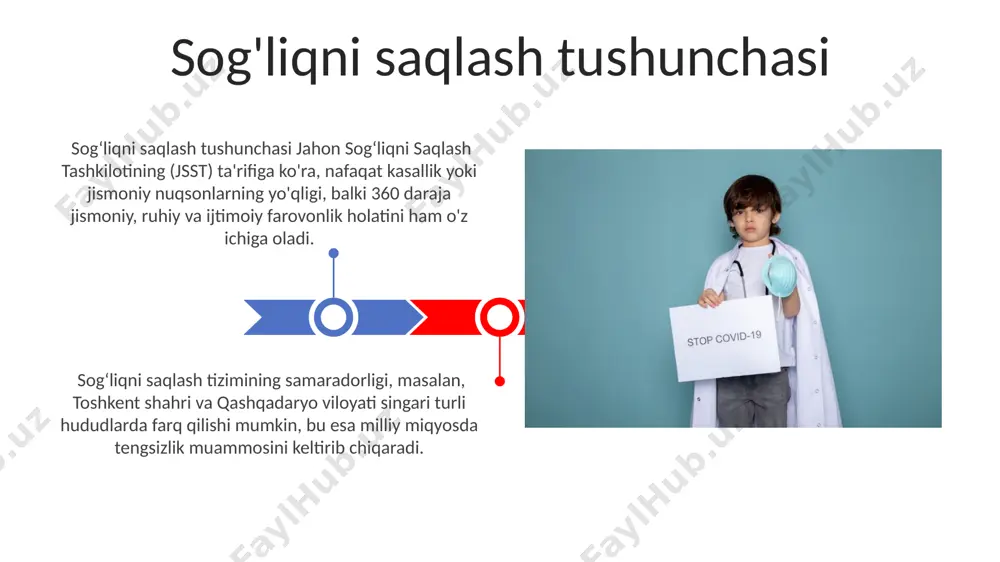 % ga yetgan, bu esa toshkent shahri aholisida yuqoriroq ko'rsatkichlarga ega. ijtimoiy tarmoqlarning haddan tashqari ishlatilishi, 7-12 yoshli bolalar orasida onlayn zo'ravonlik va siber-tajovuz holatlarining ko'payishi samarqand viloyatida o'tkir ruhiy salomatlik muammolariga olib kelmoqda. ruhiy salomatlik muammolari genetik kasalliklar xromosoma anomaliyalari, masalan, daun sindromi (21-xromosoma trisomiyasi), bolalarda ruhiy va jismoniy rivojlanishning kechikishiga olib keladi va taxminan 700 ta tug'ilishdan 1 tasida uchraydi. fenilketonuriya (pku) kabi metabolik kasalliklar, agar erta aniqlansa va maxsus parhez bilan davolansa, bolalarning miya rivojlanishini saqlab qolish mumkin, ammo 10 000 tug'ilishdan 1 tasida uchraydi, bu esa muammoning jiddiyligini ko'rsatadi. bolalarda giyohvand moddalarni qo'llash samarqand viloyatida o'tkazilgan profilaktika tadbirlariga ko'ra, giyohvand moddalarni iste'mol qilishning asosiy sabablaridan biri tengdoshlarning bosimi (65%), shuningdek, oilaviy muammolar hisoblanadi. 2018-yilda o'zbekistonning andijon viloyatida o'tkazilgan tadqiqotlar 15-17 yoshli o'smirlar orasida giyohvand moddalarni iste'mol qilishning 3% ga yetganligini ko'rsatdi, bu esa xavotirli ko'rsatkich hisoblanadi. immunitet tizimining buzilishi jahon sog‘liqni saqlash tashkiloti ma’lumotlariga ko'ra, 2022 …
