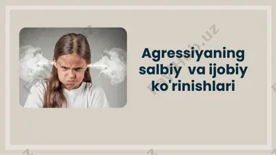 agressiyaning salbiy va ijobiy ko'rinishlari — PPTX