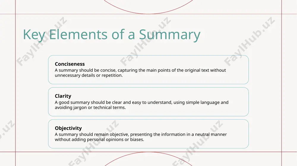 in a few sentences. summarizing helps readers grasp the key themes, characters, and plot developments in a concise and digestible format. summarizing in journalism the inverted pyramid method headline writing lead writing in journalism, summarizing often utilizes the inverted pyramid method, where the most important information is presented first, followed by supporting details. summarizing in journalism also involves crafting concise and attention-grabbing headlines that effectively summarize the main points of an article or news story. another key aspect of summarizing in journalism is the ability to write a compelling lead that captures the essence of the story in a few sentences, enticing the reader to continue reading. summarizing in research importance of summarizing in research summarizing in research is crucial for condensing large amounts of data into concise, digestible information for easier understanding and analysis. techniques for effective summarizing effective summarizing techniques in research include identifying key points, paraphrasing, and …