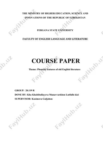 phonetic features of old english literature — DOCX