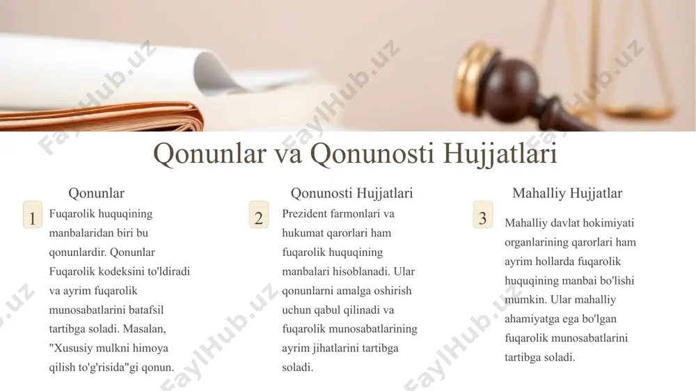 fuqarolik huquqining manbalari - tushuncha va turlari - Page 4