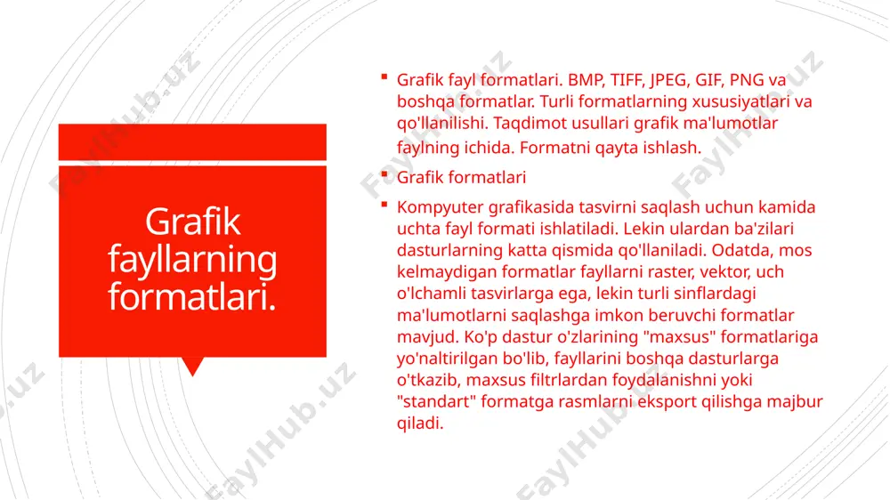 sh brush uskunasi yordamida tasvirga o’zgartirishlar kiritish adobe photoshop tasvir taxrirlagichi yordamida fotosuratlarga qo’shimchalar kiritish, fotosuratdagi dog’larni o’chirish , eski rasmlarni qayta ishlash va tiklash. rasmlarga matn kiritish qo’shimcha maxsus effektlar bilan boyitish, bir fotosuratdagi elementlarni ikkinchi fotosuratga olib o’tish, suratdagi ranglarni o’zgartirish almashtirish mumkin. adobe photoshop imkoniyatlari keng qamrovli bo’lib, u gazeta va jurnallarni turli tuman rasmlar bilan boyitishda juda katta qulayliklar yaratadi. adobe photoshop dasturining qoʻshimcha imkoniyatlari. adobe photoshop dasturi hozirgi kunda butun dunyo mutahassislari tan olgan dastur hisoblanadi. adobe photoshop nuqtali grafik muharriri hisoblanib, nuqtali tasvirlar yaratish uchun xizmat qiladi. bu dastur interfeysi quyidagicha bo’ladi: sarlavha satri menyular qatori standart uskunalar paneli. vektorli grafikada yaratilgan rasmlar logotip, illyustratsiyalar va zastavkalar yaratishda foydalaniladi. rastrli grafika muharrirlariga misol qilib adobe photoshop va paint dasturlarini aytish mumkin. ushbu dasturlarda rasmlar mayda kvadrat – piksellardan iborat bo’lib mozaika holatida rasmni hosil qiladi. rastrli grafikadan raqamli fotosuratlar va skanerdan olingan rasmlar bilan …