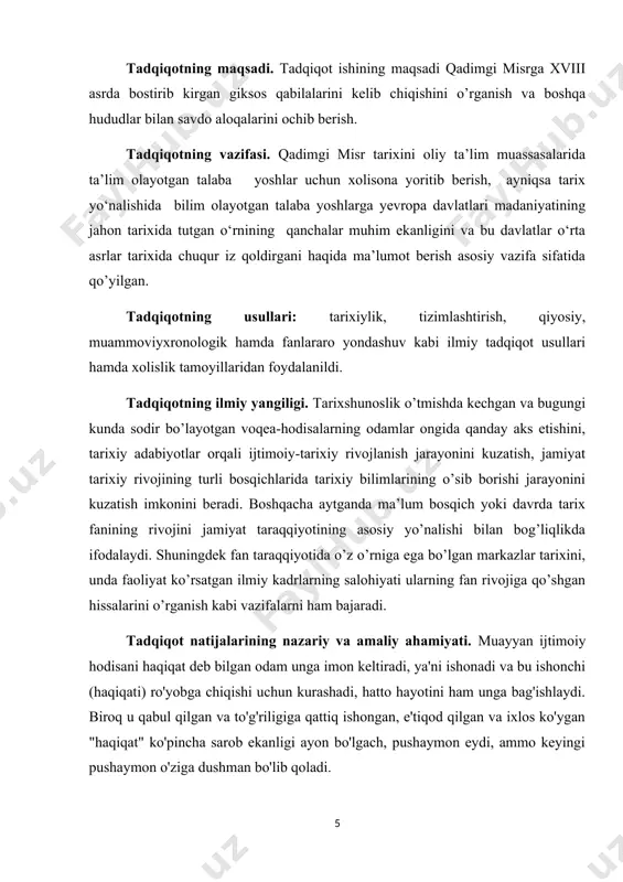 miyat taraqqiyotining asosiy yo’nalishi bilan bog’liqlikda ifodalaydi. shuningdek fan taraqqiyotida o’z o’rniga ega bo’lgan markazlar tarixini, unda faoliyat ko’rsatgan ilmiy kadrlarning salohiyati ularning fan rivojiga qo’shgan hissalarini o’rganish kabi vazifalarni ham bajaradi. tadqiqot natijalarining nazariy va amaliy ahamiyati. muayyan ijtimoiy hodisani haqiqat deb bilgan odam unga imon keltiradi, ya'ni ishonadi va bu ishonchi (haqiqati) ro'yobga chiqishi uchun kurashadi, hatto hayotini ham unga bag'ishlaydi. biroq u qabul qilgan va to'g'riligiga qattiq ishongan, e'tiqod qilgan va ixlos ko'ygan "haqiqat" ko'pincha sarob ekanligi ayon bo'lgach, pushaymon eydi, ammo keyingi pushaymon o'ziga dushman bo'lib qoladi. giksoslar misrda o'z o'rnini topgan semit xalqi edi v. miloddan avvalgi 1782-yil avaris shahrida quyi misr, shunday qilib misr tarixida ikkinchi oraliq davr sifatida tanilgan davrni boshlash (v. 1782 - v. miloddan avvalgi 1570). ularning ismi, heqau-xasut, deb tarjima qilingan 'chet ellarning hukmdorlari '(yunonlar tomonidan shunday berilgan giksos), ba'zi olimlarga ular avaris port shahrida boshpana topgan va tanazzul paytida …