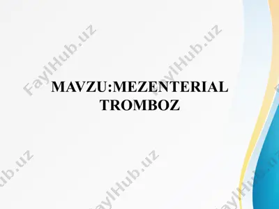 mezenterial tromboz — PPTX