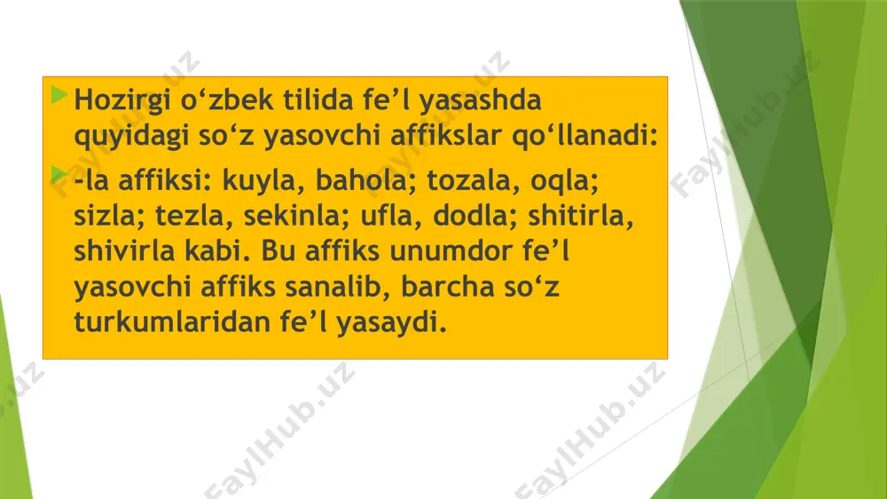 fe’llarning yasalishi, fe’lning modal shakllari va tuzilish jihatdan turlari - Page 3