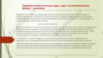 vitaminlar — PPTX