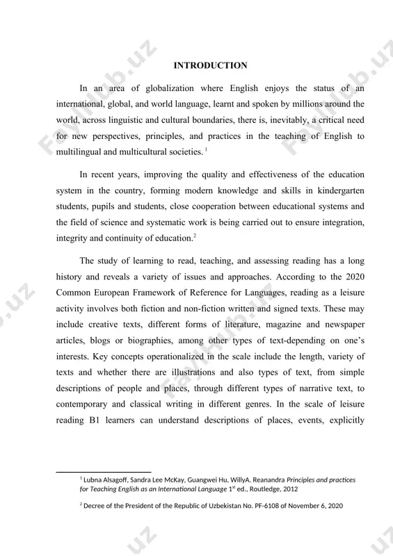 ams. 2. for creating leisure reading tasks there is a dearth of practical instructions for foreign language teachers and necessary materials as well as activities that are effective and engaging for b1 learners at secondary school. the aim of the research is to create the model of developing leisure reading skills through corpus linguistics for b1 learners at secondary school. tasks of the study. in order to achieve the proposed objective, the following tasks are expected: 1) analyses of the theoretical pedagogical, psychological and methodical basis connected with the theme of the research; 2) identifying the concept of leisure reading and its b1 descriptors; 3) specifying corpus linguistics resources for b1 leisure reading; 4) creating a model for developing b1 leisure reading skills based corpus linguistics resources; 5) experimental checking the effectiveness of the model. the subject of the study is teaching english process to grade 11 secondary school. the …