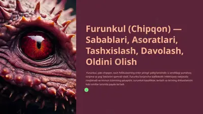 furunkul (chipqon) — sabablari, asoratlari, tashxislash, davolash, oldini olish — PPTX
