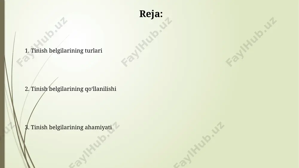 gapning toʻliq boʻlmaganligini, fikrning davom etishini yoki biror narsaning qisqartirilganligini bildiradi va koʻpincha 3 ta nuqtadan iborat boʻladi. uch nuqtadan soʻng katta harf qoʻyish yoki qoʻymaslik matnning kontekstiga bogʻliq boʻladi; ba'zan katta harf, ba'zan kichik harf qo'yiladi. qavs ( ) qavslar matematikada ifodalarni guruhlash, tartibni aniqlash yoki funksiyalarni belgilash uchun ham qo'llaniladi, masalan, (x+y) = 5 tenglamasida. qavslar ( ) matnda qo'shimcha ma'lumotlar, izohlar yoki aniqlashtirishlarni kiritish uchun ishlatiladi, masalan, 2023-yilgi ma'lumotlar (manba: vikipediya). so'roq belgisi (?) so'roq belgisining ( ?) sintaksisdagi roli, jumlaning turiga qarab, turlicha bo'lishi mumkin. u so'roq gaplarning asosiy morfologik belgisi hisoblanadi va grammatik tahlilda muhim ahamiyatga ega. so'roq belgisining (?) asosiy vazifasi gapning so'roq ekanligini bildirish bo'lib, u jumlaning oxiriga qo'yiladi va 1 ta belgidan iborat. uning qo'llanishi gapning ma'nosini aniqlashda muhim rol o'ynaydi. tirnoq (« ») tirnoqlarning « » shakli lotin alifbosidan kelib chiqqan boʻlib, koʻpincha 2-turdagi iqtiboslarni, yaʼni birinchi tirnoqlar ichidagi ikkinchi tirnoqlarni …