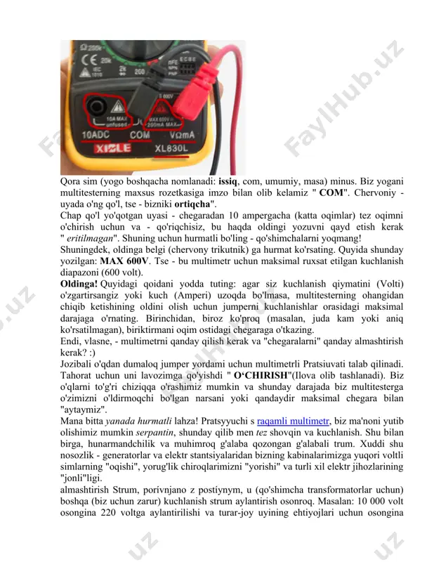 ning vimiruvachingizning terishiga o'zingizni hayratda qoldiring va siz sharobning qat'iy ravishda ikki qismga bo'linganligini obov'yazkovo tarzda kuylaysiz: biri doimiy vimiryuvannya uchun, ikkinchisi esa - o'zgaruvchan kuchlanish. baxit - ikkita harf " dc» fotosuratda chap pastki kutkada? tse qolgan narsani anglatadi ("off" holatida) biz multimetr bilan ishlaymiz, vimiryuyuchi postiyni bu kuchlanishning qiymati va strumaning kuchi. multitester qismining huquqlarini tekshiring serpantin. endi men sizlarga amalda olingan bilimlarni mustahkamlash uchun yana bir bor va'z qilaman. biz nominal qiymati 3,3 volt bo'lgan "cr 2032" bios uchun katta batareya quvvatini o'lchash uchun vikoristannya multimetrining dumini ko'rsatamiz. qizil rangdagi muvaffaqiyatimizni eslaysizmi? :) zavzhdy ko'proq, nízh vimiryuvaní ma'no o'rtasida vystavlyat. biz bilamizki, batareyada - 3,3v va ce - doimiy shovqin. vidpovidno - u 20 voltli doimiy oqim shkalasi ortida vimiryuvan "orasida" dumaloq jumperga o'rnatiladi. yak quyidagi fotosuratda ko'rsatilgan. keling, galvanik elementimizni (batareyani) olamiz va unga multimetrning "zondlarini" qo'llaymiz. xuddi quyidagi fotosuratda bo'lgani kabi: belgiga hurmat ko'rsatish uchun …