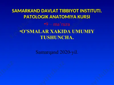 samarkand davlat tibbiyot instituti. patologik anatomiya kursi — PPT